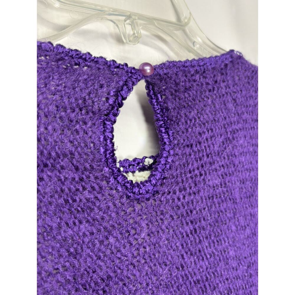 Vintage Rainbow Ridge Womens Knit Sweater Size Large Purple Gold‎ Grannycore - Picture 6 of 8